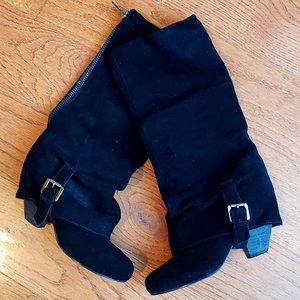 Black Jumpstart Fold-over Tall Boot